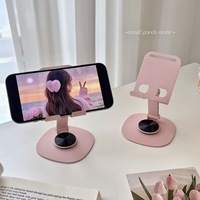 Support de téléphone pliable en métal à rotation 360°, réglable en hauteur, support de bureau flexible pour téléphone portable et tablette, emballage personnalisé