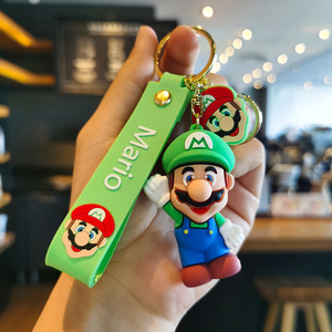 Porte-clés en silicone 3D Anime <span class=keywords><strong>Mario</strong></span>, petit cadeau, figurine de voiture, pendentif créatif souple pour sac, non toxique, vente en gros - Product Image 3