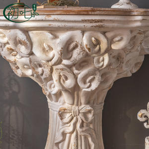 European Style <b>Console</b> <b>Table</b> <b>Marble</b> <b>Top</b> Handmade Foyer Decor Entryway Side <b>Table</b> - Product Image 3