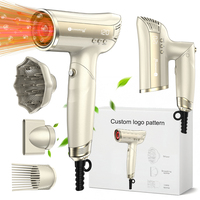 Sèche-cheveux intelligent à logo personnalisé, pliable, infrarouge, moteur sans balais 110000 tr/min, double tension, ions négatifs, plasma, haute vitesse