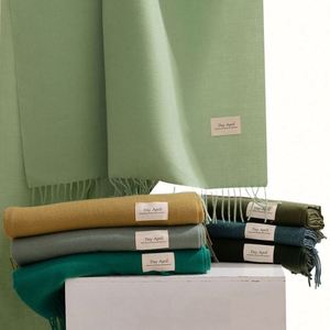 Écharpes d'hiver carrées Angela de couleur unie, 57 couleurs, écharpes de créateurs, marques célèbres, bleu Giorgio Morandi, luxe pour femmes - Product Image 4