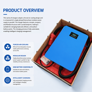 <b>72v</b> 80a 6400w High Power 1-phase <b>Battery</b> Charger for Vehicles Agvs Solar Systems With Lcd Display - Product Image 3