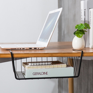 Under Desk <b>Storage</b> Rack Rectangle Hook Type Office Organizer Desktop <b>Drawer</b> Organizer - Product Image 1