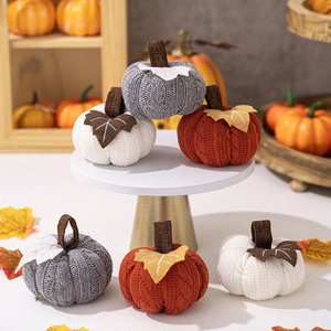 Decorazione di Halloween Ciondoli Zucca Carini di Halloween Ornamenti Zucca Lavorati a Maglia Decorazione Casa per il Raccolto - Product Image 3