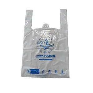 plastic T-shirt bags without pollution and household application water soluble 100% PVA bag