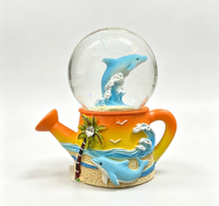 Globe d'eau en résine de Majorque, Dauphin, Tortue, Flamant rose, Gecko, Dodo, Globe d'eau océanique multi-styles, Souvenir de plage personnalisé, Décoration de bureau