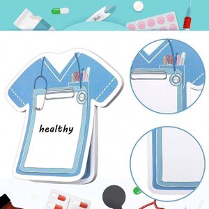 Cartoon Blue Medical Theme Sticky Notes Creative Memo <b>Pad</b> Personalized DIY Planner Stickers Reusable Magnetic Stationery Office - Product Image 3