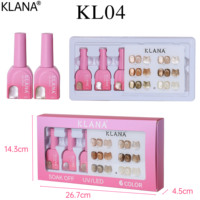KLANA – Lot de 6 vernis gel œil de chat brun neutre – Gel magnétique UV LED pour manucure et nail art