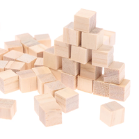 200 pièces inachevé blanc Mini bricolage blocs carrés en bois 1cm bois Cubes solides pour menuiserie artisanat enfants jouet Puzzle faisant du matériel
