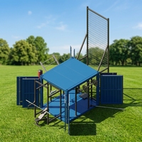Salle de sport compacte en conteneur de 10 pieds, salle de fitness modulaire pour 8 personnes, entièrement ouverte sur 4 côtés, personnalisable OEM/ODM, pod de gym portable pour l'extérieur