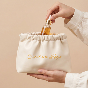 Sac de toilette en PU écologique grande capacité, logo personnalisable, sac à maquillage coloré pour femmes - Product Image 3