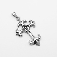 Кулон Fleur De Lis в готическом стиле, персонализированный, водонепроницаемый, из нержавеющей стали, не тускнеющий, изысканное модное ювелирное украшение, ожерелье с крестом для мужчин