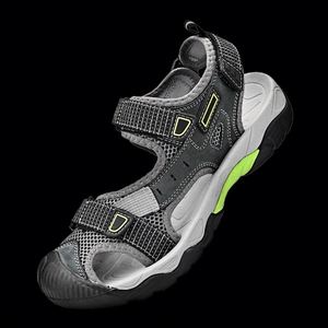 Sandales de randonnée de haute qualité à lacets en cuir et en mesh, chaussures décontractées à pieds nus pour hommes - Product Image 1
