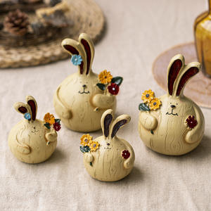 Figuras Decorativas <span class=keywords><strong>de</strong></span> Conejos en Resina, Diseño Nuevo, Regalo Navideño, Manualidades Pastorales, Decoración para el Hogar, Figuras Lindas <span class=keywords><strong>de</strong></span> Cartón, Esculturas ENNAS - Product Image 2