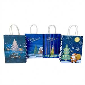 Sacs en papier kraft portables KUAIMA pour Noël, décorations de Noël, fournitures de Noël, série de Noël, sacs cadeaux de fête de Noël, sacs fourre-tout - Product Image 4