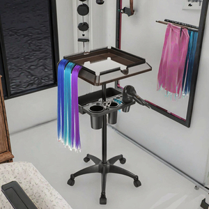 ถาดวางอุปกรณ์ทำผมแบบยืดหดได้สำหรับร้านทำผม ถาดอลูมิเนียมสำหรับเก็บอุปกรณ์ทำเล็บเคลื่อนที่ - Product Image 2