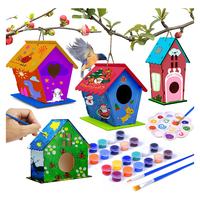 Nouveau produit éducatif chaud peindre votre propre nichoir Kits de peinture bricolage drôle bricolage peinture artisanat pour enfants 4 Pack construire et