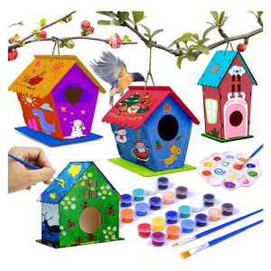 TRIXES Kit De Manualidades De Madera Para Hacer Una Caja De Pájaros - Actividad De Pascua Para Niños Y Adultos, Incluye Pintura, Medidas 16.5 X 14 Cm