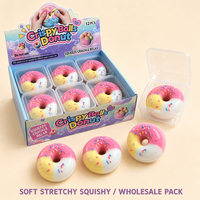 Jouet Squishy Donut Croustillant, Forme de Donut Tricolore, Son Croustillant, Jouets Anti-Stress à Presser, Cadeau, Lot de 12 Pièces