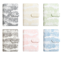 Carnet de budget A6 en cuir PU avec motifs de peinture traditionnelle chinoise, à feuilles mobiles, pour la gestion des dépenses et l'économie d'argent
