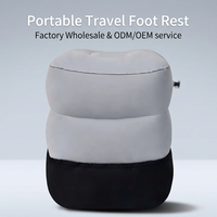 Repose-pieds gonflable pour les voyages en avion, oreiller de jambe réglable en hauteur pour les longs trajets, accessoire de voyage portable pour le repos des jambes