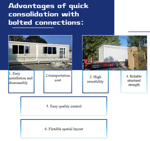 Structure en acier respirante standard, conception de conteneur, maison, <span class=keywords><strong>appartement</strong></span>, entrepôt, abri de voiture, forme carrée moderne, garantie 1 an - Product Image 4