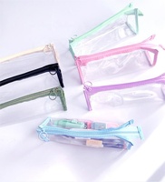 Trousse à crayons transparente haute capacité étui de papeterie Simple étanche et étanche à l'humidité avec fermeture éclair pour le bureau de l'école