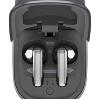 Ratón Inalámbrico Gris con Auriculares Integrados, Estuche de Carga, Auriculares Bluetooth Intrauditivos 2 en 1, Accesorio para Computadora de Escritorio