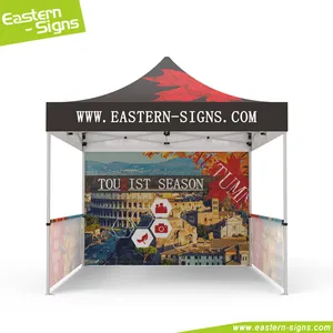 Pop Up Tent Aluminum 10x10ft Aluminum Pop Up Tent With Single Side Printed Full Back Wall And 2 Half Side Walls