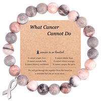 Bracelets de cancer du sein ruban de perles de pierre naturelle Bracelets de sensibilisation inspirants pour femmes filles meilleur ami