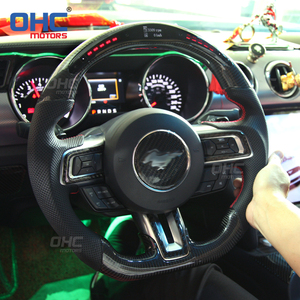 Volant en Fiber de carbone pour voiture de course, adapté aux modèles Mustang 2018, 2019, 2020, <span class=keywords><strong>2021</strong></span>, 9 LED, réglable - Product Image 6