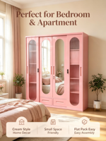 Armoire en acier à 4 portes pour hôtel, auberge, dortoir et salle du personnel