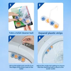 Blue <strong>Bubble</strong> <strong>Cleaner</strong> Hanging Toilet 4-Gel Balls Fragrant Deodorizer Toilet Cleaning Ball - Product Image 5