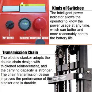 Apiladores de palés eléctricos personalizados Precio Apilador de palés eléctrico completo con batería de gran capacidad - Product Image 4