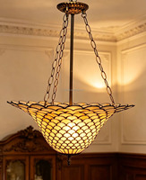 Lampe suspendue artisanale en verre teinté de 20 pouces, grand design en écailles de poisson, style européen et américain, lustre pour villa, maison, bar