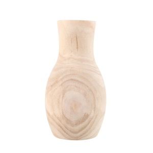 Vaso Rustico <span class=keywords><strong>in</strong></span> <span class=keywords><strong>Legno</strong></span> per Fiori, Portafiori da Tavolo per Arredamento Casa, Ufficio e Stile Rustico - Product Image 1