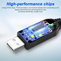 Cable Adaptador USB a TTL Serial de 3.3V, Señal TX RX, 4 Pines, Paso de 0.1 Pulgadas, Conector Hembra, Chip FT232, Compatible con Windows 10, 8, 7, XP, Vista