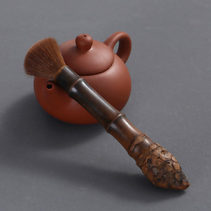 Cepillo para Tetera de Raíz de Bambú Carbonizado Hecho a Mano, Accesorio para Ceremonia del Té, Forma Cilíndrica, Calidad de Primera Clase, No Suelta Fibra - Product Image 2