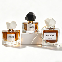 Flacon de parfum carré haut de gamme sur mesure, nouveau design, 30ml 50ml 100ml, flacon de parfum transparent vide avec emballage boîte.