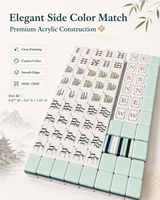 Élégant ensemble de mahjong pliable en acrylique vert menthe, 160 tuiles, style chinois, logo personnalisé américain, jeu de société d'intérieur, OEM