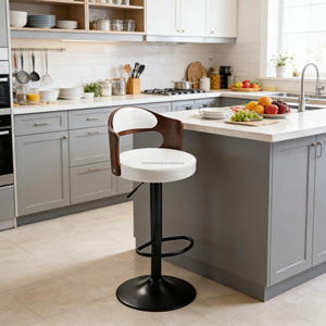 Nuovo Design Sgabello Alto Regolabile in Pelle PU per Uso Domestico e Commerciale, Struttura in Ferro, Sedia da Bar Pieghevole - Product Image 1