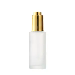 Luxury Customized Amber 10ml 15ml 30ml 2oz Press Pump Cosmetic Essential Oil Serum Glass Dropper Bottle With Logo
