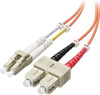 Cable de Fibra Óptica Multimodo Dúplex OM1 RSPOF OFNP Plenum, 1m, 10Gb, SC a LC, 62.5/125, UPC/APC, Revestimiento LSZH Pulido