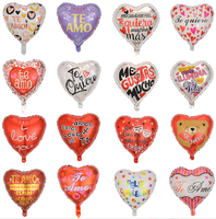 Ballon en feuille en forme de cœur imprimé Je t'aime Ballon de 18 pouces Espagnol Te Quiero Te Amo pour l'anniversaire Décoration de la Saint-Valentin