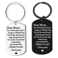 Nouveau porte-clés personnalisé, bijou tendance, cadeau pour maman, plaque rectangulaire en acier inoxydable, porte-clés avec inscription.