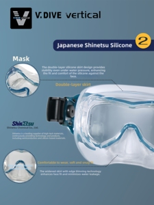 Máscara <span class=keywords><strong>de</strong></span> <span class=keywords><strong>Buceo</strong></span> Profesional V.DIVE <span class=keywords><strong>de</strong></span> Bajo Volumen, Impermeable, <span class=keywords><strong>de</strong></span> <span class=keywords><strong>Goma</strong></span>, <span class=keywords><strong>para</strong></span> Snorkel y Natación - Product Image 4