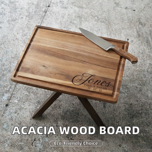 Tabla de cortar de madera de acacia en blanco de 1.5 cm de grosor, sostenible, en stock en almacén de EE. UU., tabla para servir, tabla de charcutería, para el hogar - Product Image 2