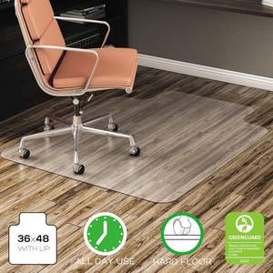 Tapis de chaise transparent moderne Alera pour sols durs, 36'' x 48'', en PVC et PET, lavable, avec rebord, sans picots, pour usage extérieur et domestique - Product Image 4