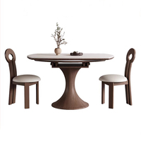 Table et chaises de salle à manger en bois massif, rondes et carrées, à double usage, simples et évolutives, adaptées aux restaurants d'hôtel
