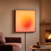 LUZ Cadre d'art LED rectangulaire effet coucher de soleil, boîte à lumière décorative en acrylique et aluminium, rétroéclairée, réglable par variateur, écologique, haute luminosité